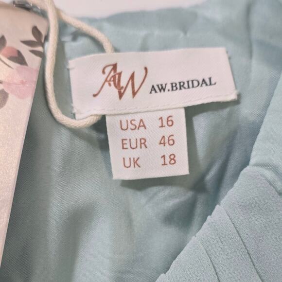 AW BRIDAL 16 2X plus sage green Dorian wedding formal party maxi dress NEW B135 - Picture 8 of 10